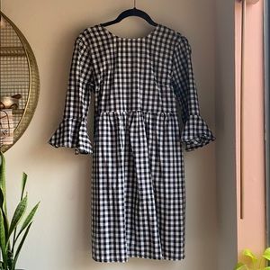 Black and white gingham box dress